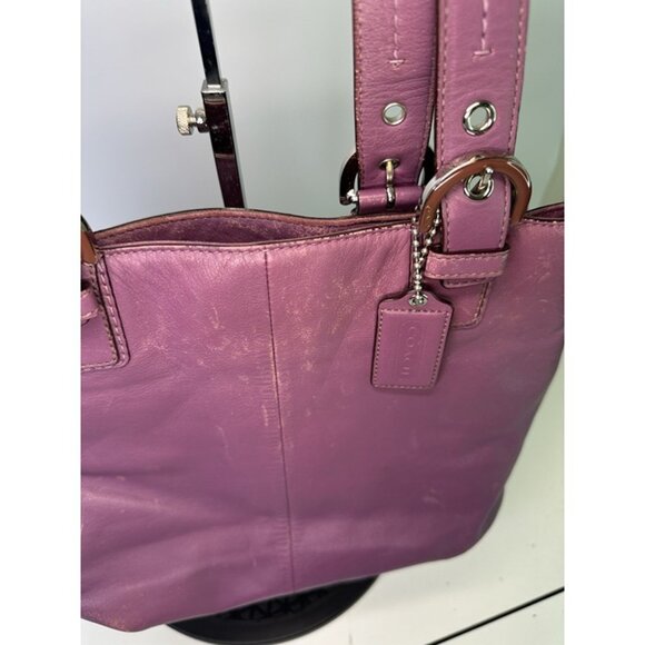 Coach Soho North South Purple Leather Satchel #F17216 - Picture 2 of 12